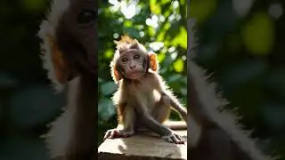 Curious Baby Macaque: A Close Look at Infant Primate Behavior