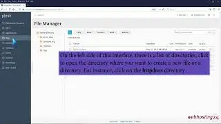 How to Create a New Directory or Files in Plesk File Manager with Webhosting24