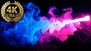 10 Minute NEON Colors Electric Ink Injection in Dark Water | 4K HD ROYALTY FREE