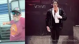 Guy punching window but it's Michael Jackson's Billie Jean