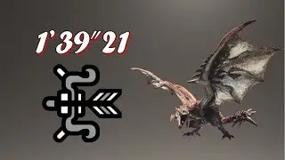 MHW Rathalos [1'39''21] | Solo Bow | Almost Kill Rathian During Timer