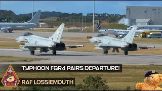 MILITARY PRECISION TYPHOON FGR4 FORMATION PAIRS DEPARTURE &bull; 6 SQUADRON RAF LOSSIEMOUTH