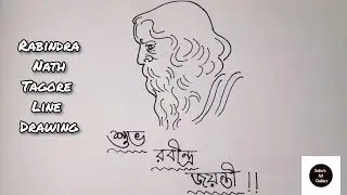 Rabindra Nath Tagore Line Drawing | Sabu's Art Gallery #Shorts