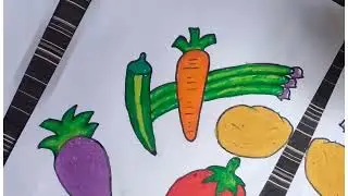 How to draw vegetable🥕🍅#shortsvideo #art #drawing #painting 