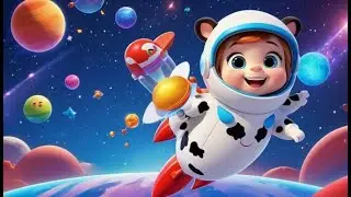 Coco Cow Rides a Rocket | Space and Imagination Song for Kids | Blast Off with Coco from Rhyme Zoo