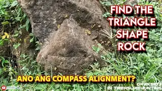 Ang marka na FIND THE TRIANGLE SHAPE ROCK Japanese treasures sign