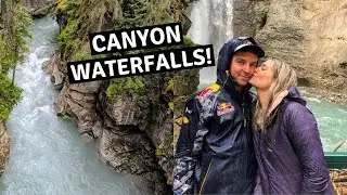 JOHNSON'S CANYON 🇨🇦 Must-do hike | Vero and Justin (Canada travel vlog video)