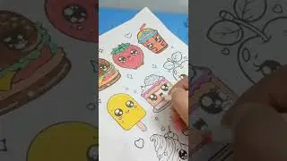 Kawaii Food Coloring Art Therapy - The Cutest Way to De-Stress! #shorts #shortfeed #coloring #kawaii