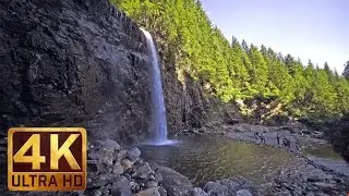 4K UHD Relaxing Waterfall Sounds - 3 Hours Video For Relaxation Study & Sleep