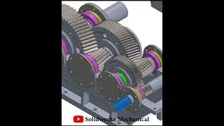 Helical Gear Box |Industrial design||#SolidWorks||Mechanical |#videos #shorts@DesignWithAjay​