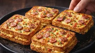 So lecker hast du noch nie gefr&uuml;hst&uuml;ckt &ndash; Toast Sandwich Pizza Rezept in 5 Minuten aus dem Ofen!