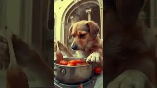 The Dog Is Cooking Tomato Soup🥣🐶