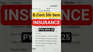 Insurance pyq #insurance #motivation #mindcommercelab #csjmu #bcom #bcom5thsemester #bcom5thsem