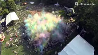 Das Holi-Fest in Bamberg aus der Luft