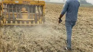 Wheat seeding with happy seeder #tractorvideo 