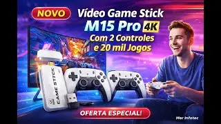 NEW M15 Pro 4k 64gb HDMI Video Game Stick with 2 Wireless Controllers + 20,000 Games Moby