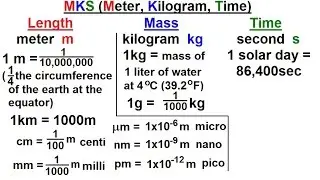 Physics CH 0.5: Standard Units (1 of 41) MKS (Meters, Kilograms, Seconds)