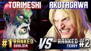 SF6 ▰ TORIMESHI (#1 Ranked Dhalsim) vs AKUTAGAWA (#2 Ranked Terry) ▰ High Level Gameplay