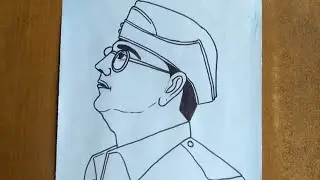 Netaji Outline Drawing Easy ll Easy Netaji Drawing ll