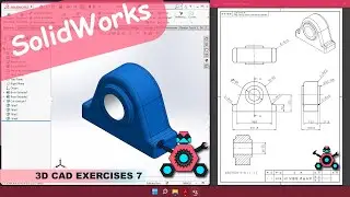 SolidWorks | 3D CAD EXERCISES 7 | StudyCadCam | Solution Tutorial |