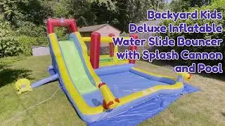 Backyard Kids Deluxe Inflatable Water Slide Bouncer | Pogo Bounce House