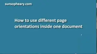 How to use different page orientations inside one document - Khmer language