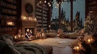 Calm Christmas Cabin Ambience 🎄 Fireplace Crackles for Studying & Sleeping