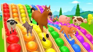 Baby LEARN COLORS with PopIt Slider & RAINBOW SONG | Farm Animals Nursery Rhymes for Kids & Toddlers