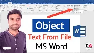 How to Use the Object Option in MS Word | Object Command in MS Word | Insert Object, Text From File