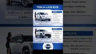 Tesla vs KIA EV9 ⚡🚙 | Electric SUV Size & Power Comparison