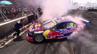 JAMIE WHINCUP Bathurst Supercars BURNOUT MASTERS skid at Summernats 29 V8 VF Holden Commodore Legend