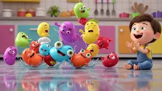 Fall Guys Wobbly Beans Fell Off the Track | Nursery Rhymes for Kids & Baby Songs
