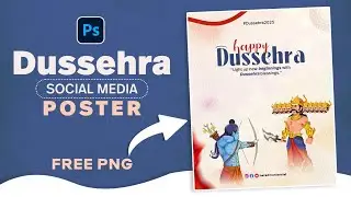 Dussehra Poster Design In Photoshop | Dussehra Social Media Post Design | Dussehra Post Design 2025