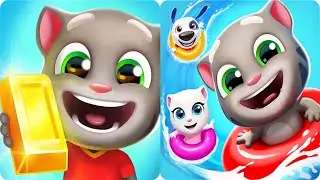 Talking Tom Gold Run VS Talking Tom Pool - Android Gameplay