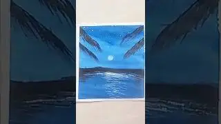 Painting moon in night sky easy#MoonPainting #NightSkyPainting #EasyPaintin