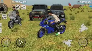 Thar carScorpio ♏️✅ bullet ⚠️🖤R15 😱 new gaming video #motorcycle #games # #indiantractor3d #gameplay