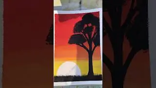 sun 🌞 set #painting with #easy painting ##