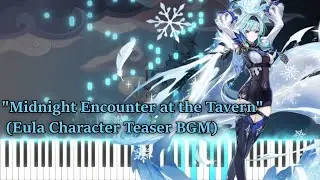 Eula: Midnight Encounter at the Tavern/Genshin Impact Character Teaser/PV Synthesia/Piano Tutorial