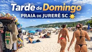 Tarde de Domingo na Praia de Jurerê SC 🌤️ | Vídeo Relaxante com Som do Mar