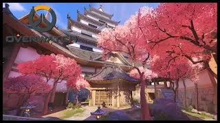 Hanamura - Overwatch |🎧 Ambient Soundscape 🎧| ASMR | Japanese Cherry Blossom Temple
