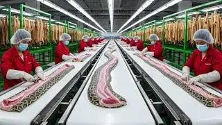 Inside the Python Skin Factory: How Giant Snakes Become Luxury Bags (Full Process Revealed)
