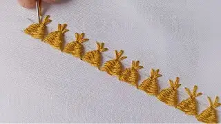 So Attractive & Easy Border line Stitch for Beginners | border embroidery| for sleeves/neck/edges