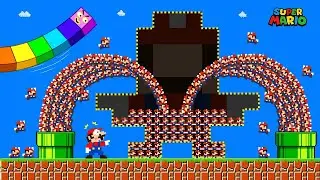 Number Snake vs 999,999 Tiny Mario in Giant and Tallest Maze | GM Stories