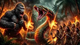 KING KONG SAVES Prehistoric Humans from GIANT TITANOBOA| Epic Monster Battle 2025