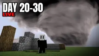 Surviving 100 Days (20-30) in Minecraft's DEADLIEST Tornado Mod | LIVE