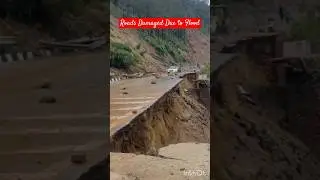 Roads Damaged due to Flood #road #viral #shorts #short #trending #hp #jk #jammu #jammukashmir #india