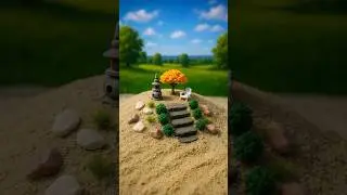 Mini garden on a hill 🌿 Magical miniature garden #miniature #diy