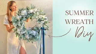 How to make a summer wreath | Summer wreath DIY | Turquoise and White Wreath