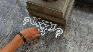 2 Simple border rangoli designs ✨ Tulasi katte rangoli ✨ ತುಳಸಿ ಹಬ್ಬದ rangoli