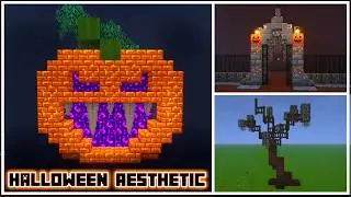 Уроки Minecraft по созданию жуткой эстетики 👻🦇💀🕸️ Хэллоуинские постройки на октябрь 🍂🖤🎃🌲🍬